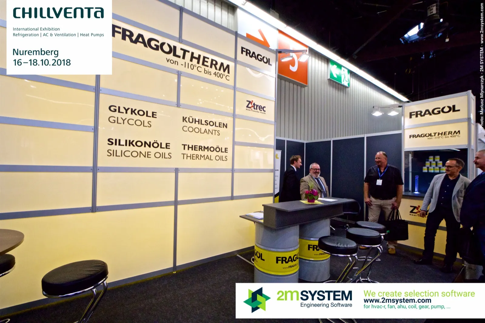 Fragol wall listing glycols, coolants, silicone oils and thermal oils at Chillventa 2018