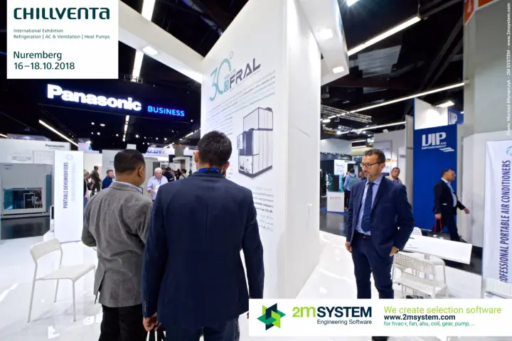 Fral 30th anniversary column and professional portable AC banner at Chillventa 2018