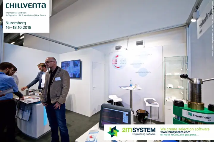 Fraunhofer IPM stand on magnetocaloric and electrocaloric cooling at Chillventa 2018