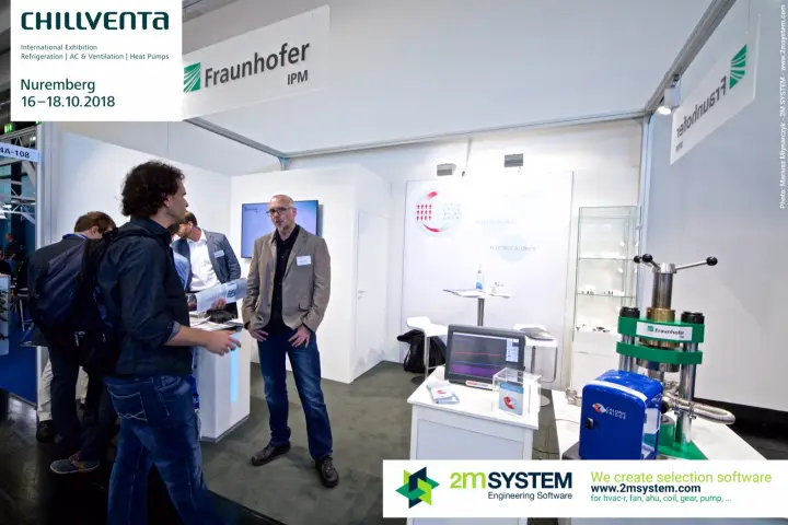 Fraunhofer IPM stand presenting caloric cooling research at Chillventa 2018