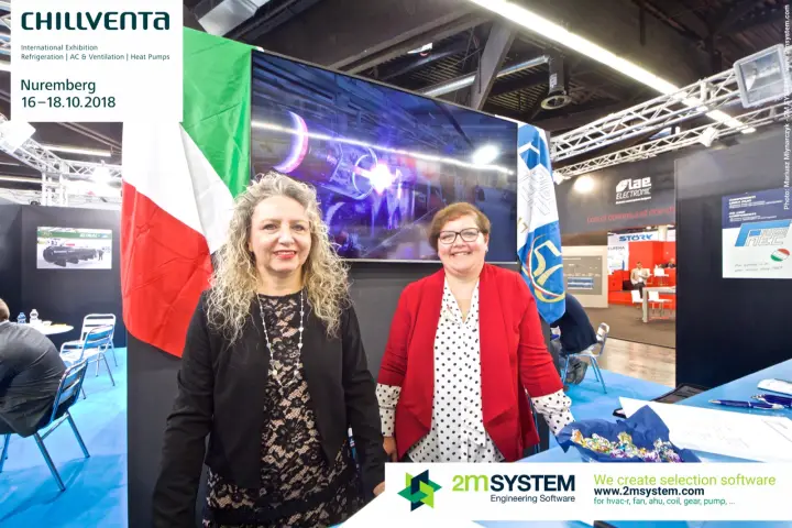 Frigomec staff portrait with Italian flag and production video