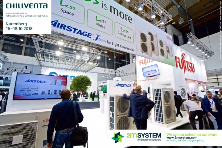 Fujitsu Airstage J-Series outdoor units under a 'Less is more' banner