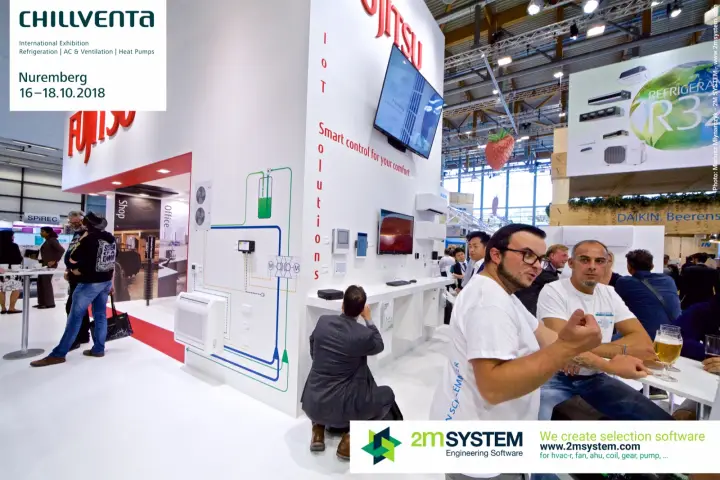 Fujitsu 'IoT Solutions' wall with system diagram and indoor units