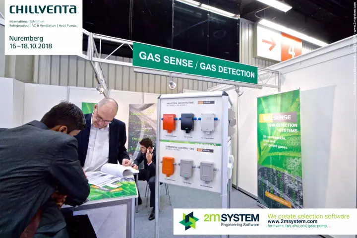 Gas Sense booth with industrial and commercial gas detector display