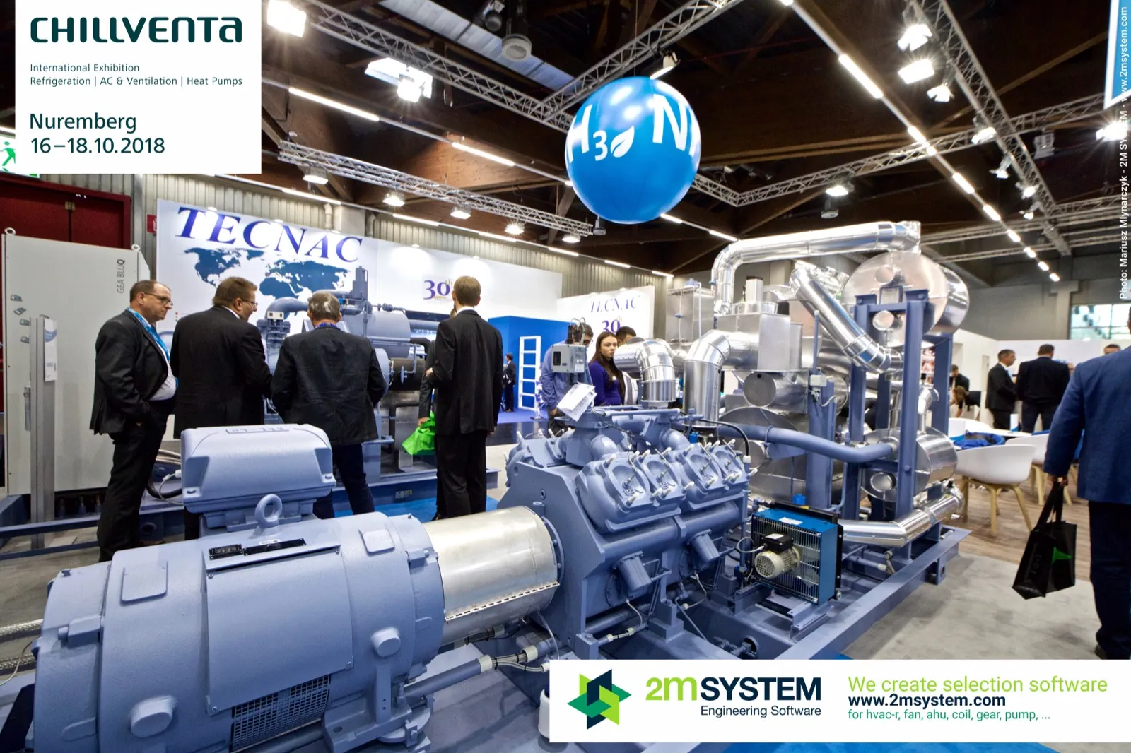 GEA compressor package with electric motor and insulated piping at Chillventa 2018
