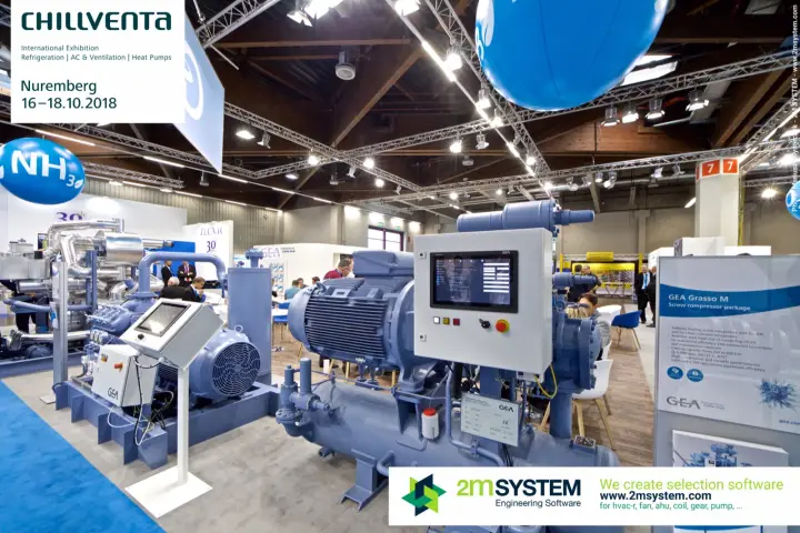 GEA Grasso M screw compressor package with touchscreen control panel at Chillventa 2018
