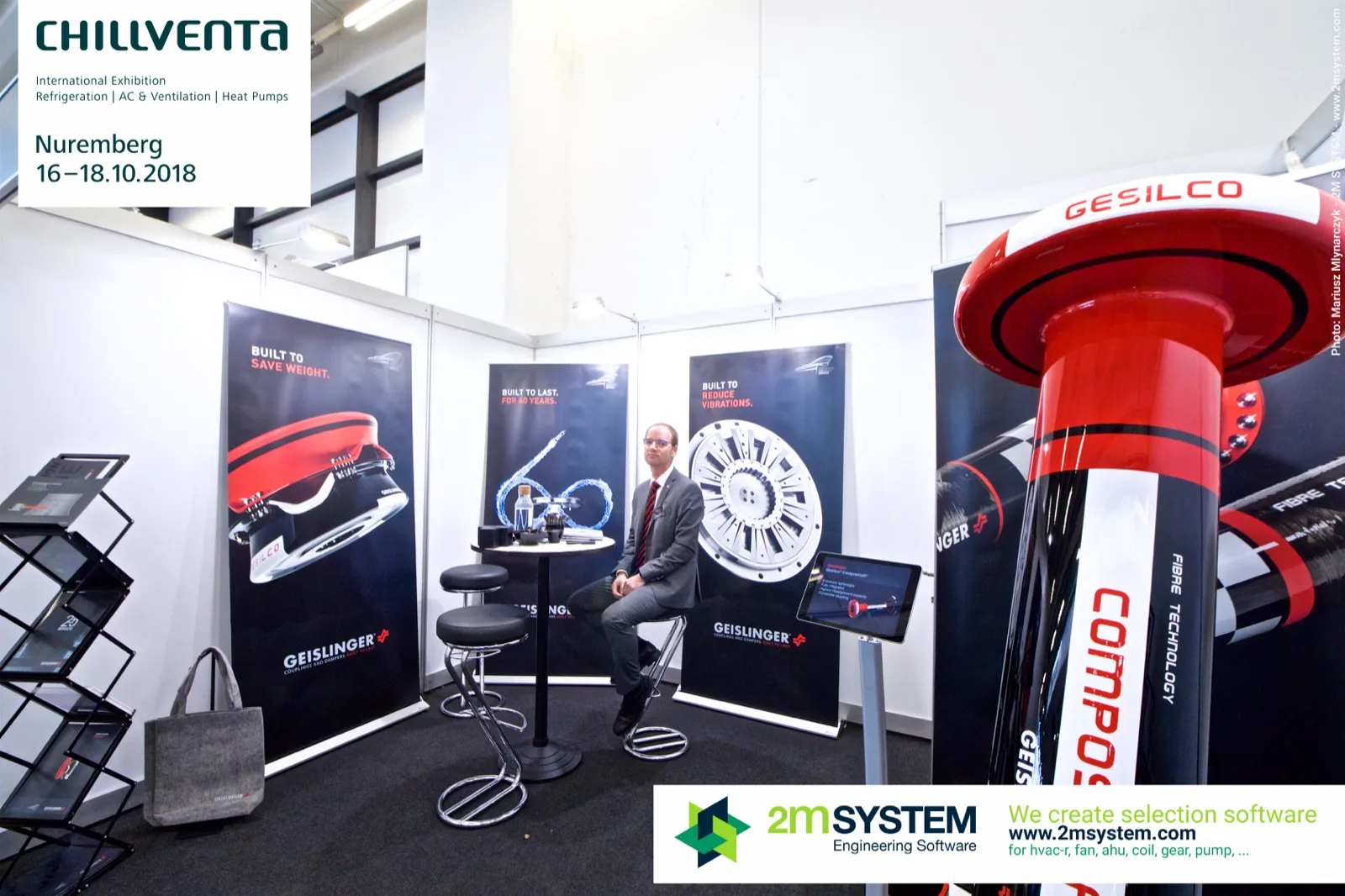 Geislinger Gesilco composite shaft display and coupling posters at Chillventa 2018