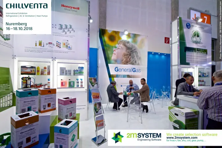 General Gas refrigerant boxes and Kryon chemicals display at Chillventa 2018