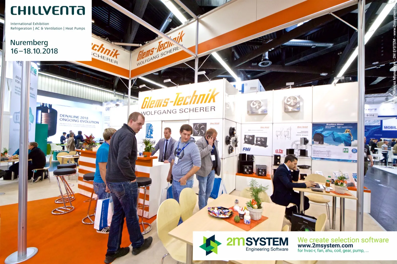 Glems-Technik Wolfgang Scherer stand with fans and condensing units at Chillventa 2018