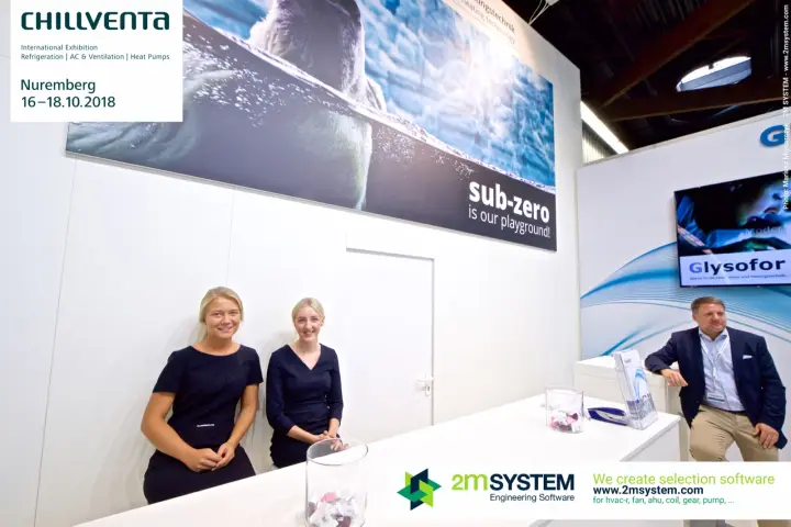 Glysofor team at the counter under the polar bear banner