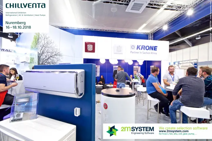 Gree split unit and hot water cylinder at the Krone stand
