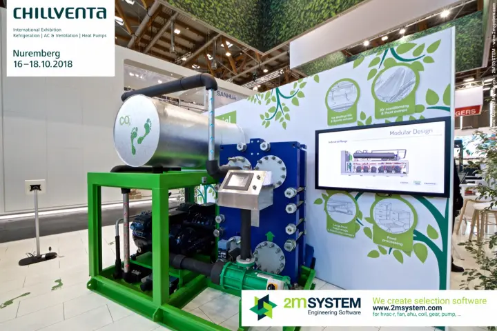 Green & Cool CO2 refrigeration unit with plate heat exchanger and touch panel at Chillventa 2018