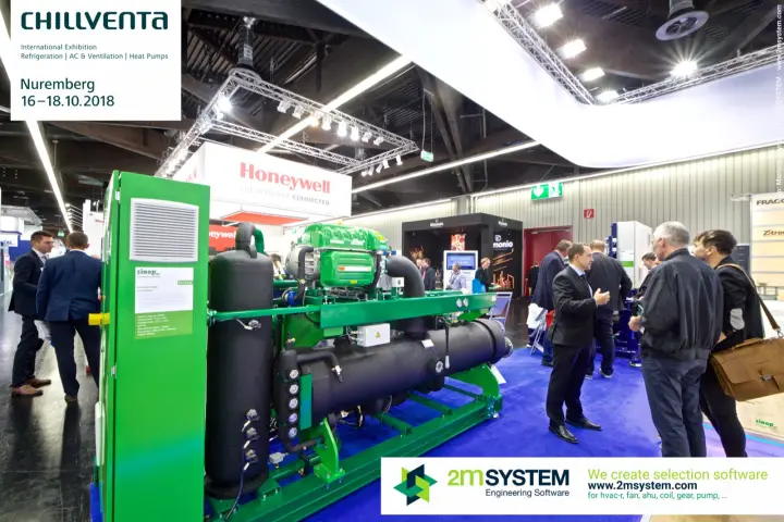Green Sinop chiller with insulated shell-and-tube heat exchanger at Chillventa 2018