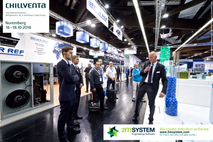 Guided product presentation at the edge of the LU-VE stand at Chillventa 2018