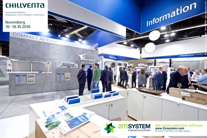 Güntner information counter facing the COMPACT Air Cooler wall at Chillventa 2018
