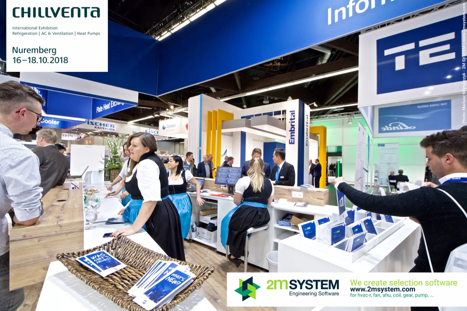 Güntner information counter with staff in traditional dress at Chillventa 2018