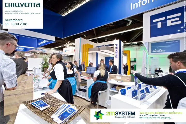 Güntner information counter with staff in traditional dress at Chillventa 2018