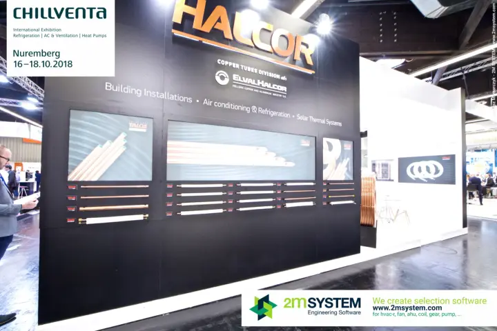 Halcor wall of TALOS copper tubes, ElvalHalcor copper tubes division at Chillventa 2018