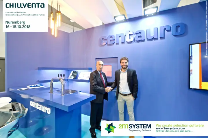 Handshake at the Centauro bar with beer tap and blue walls