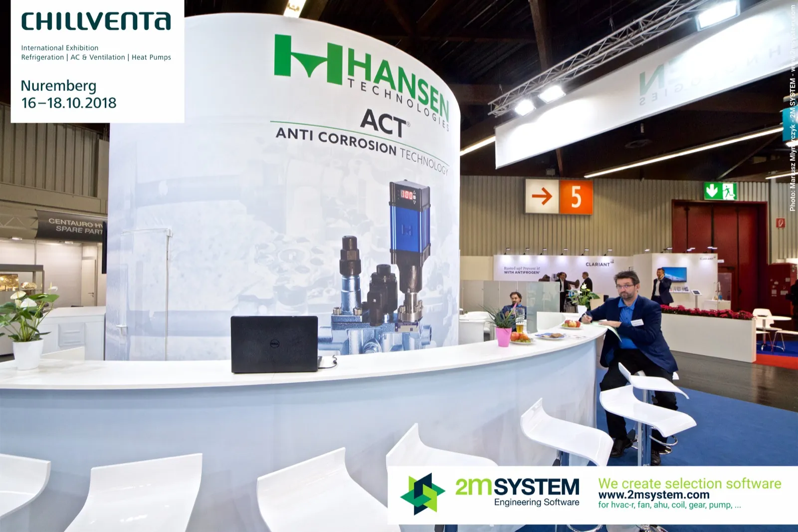 Hansen Technologies round counter with ACT anti-corrosion graphic at Chillventa 2018