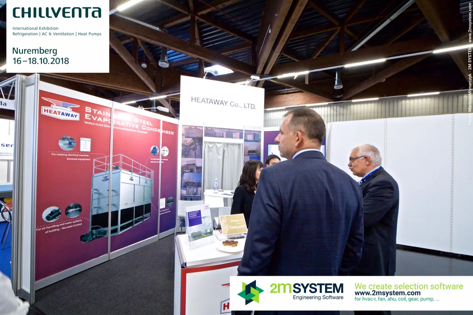 Heataway stand presenting stainless steel evaporative condensers at Chillventa 2018