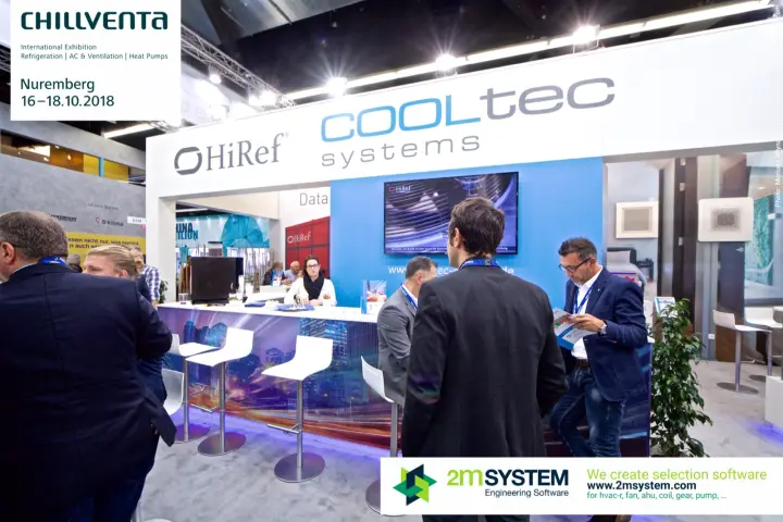 HiRef and Cooltec Systems reception counter with visitors at Chillventa 2018