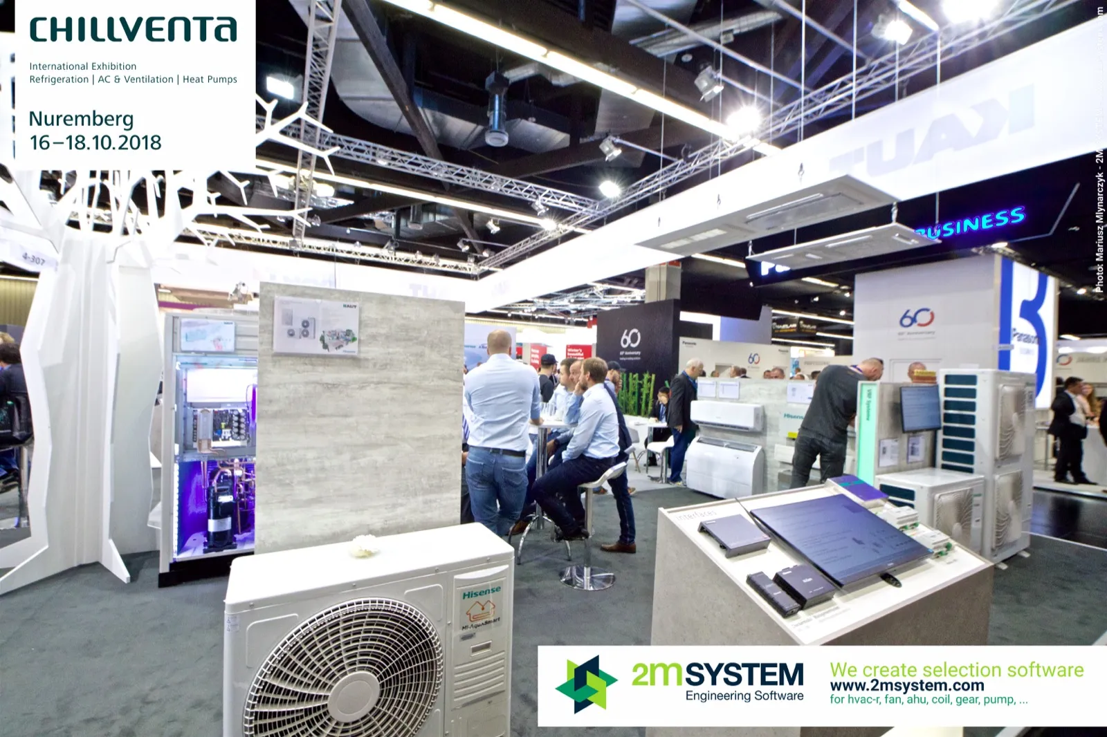 Hisense outdoor unit and controller display on Kaut stand at Chillventa 2018