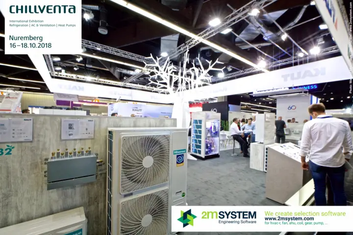 Hisense VRF outdoor unit and refrigerant branch box on Kaut stand at Chillventa 2018