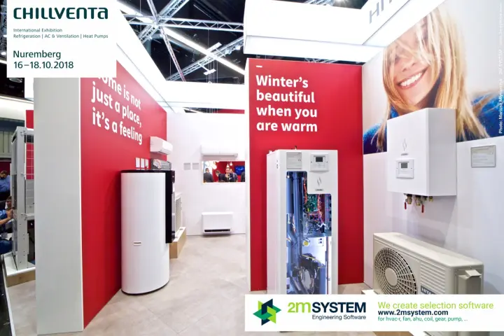 Hitachi residential heat pump zone with open indoor unit at Chillventa 2018