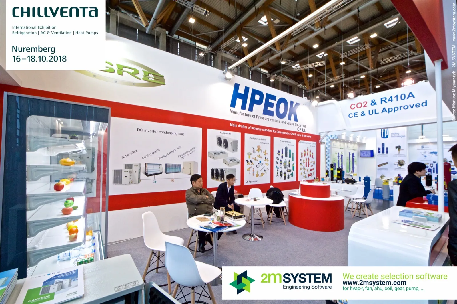 HPEOK wall graphics for DC inverter condensing units and CO2 & R410A approvals at Chillventa 2018