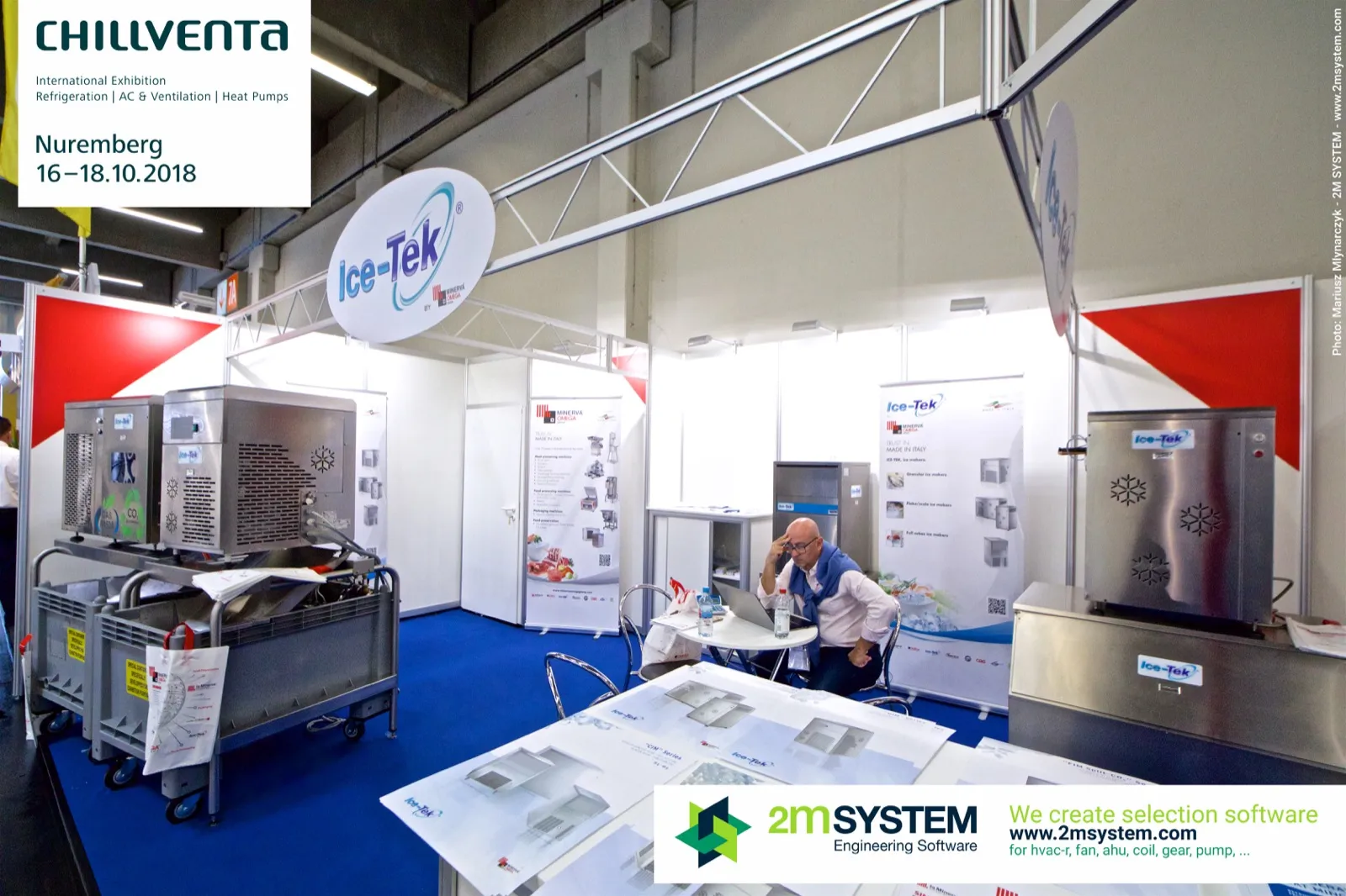 Ice-Tek by Minerva Omega stand with stainless steel ice makers at Chillventa 2018