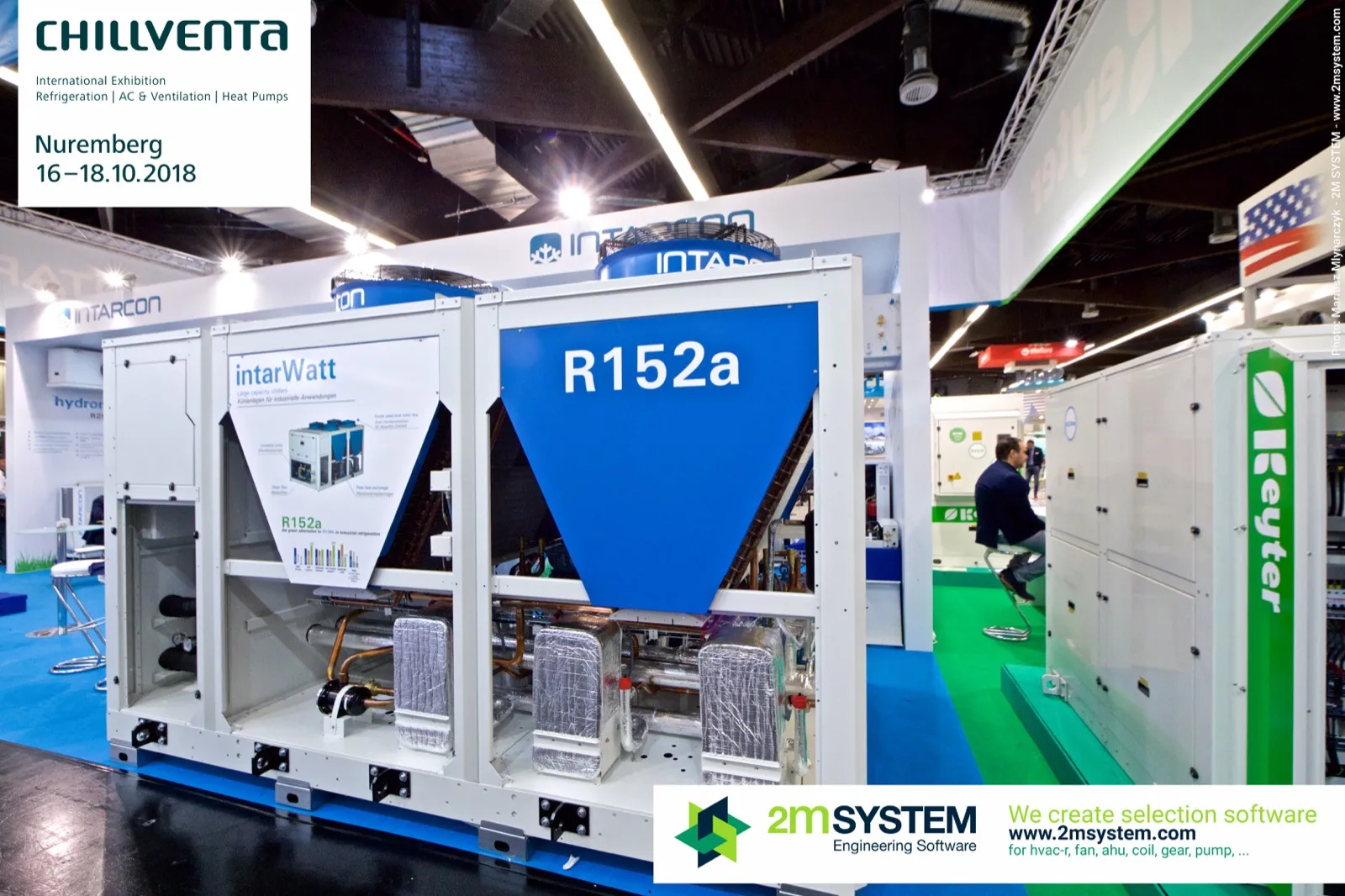 Intarcon intarWatt large-capacity chiller with R152a panel at Chillventa 2018