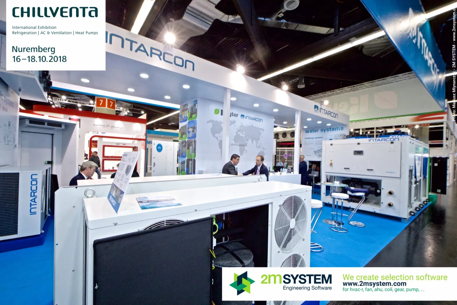 Intarcon stand with outdoor units and water systems display at Chillventa 2018