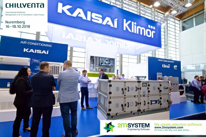 Kaisai and Klimor stand with EVO air handling unit and AC wall at Chillventa 2018