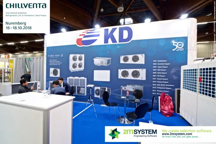 KD stand with condensing units and a 50-year timeline at Chillventa 2018