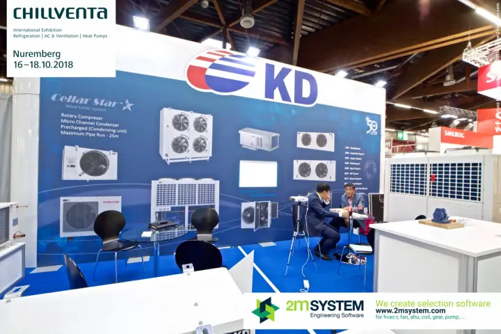 KD stand wall with Cellar Star wine cellar units and condensing units at Chillventa 2018