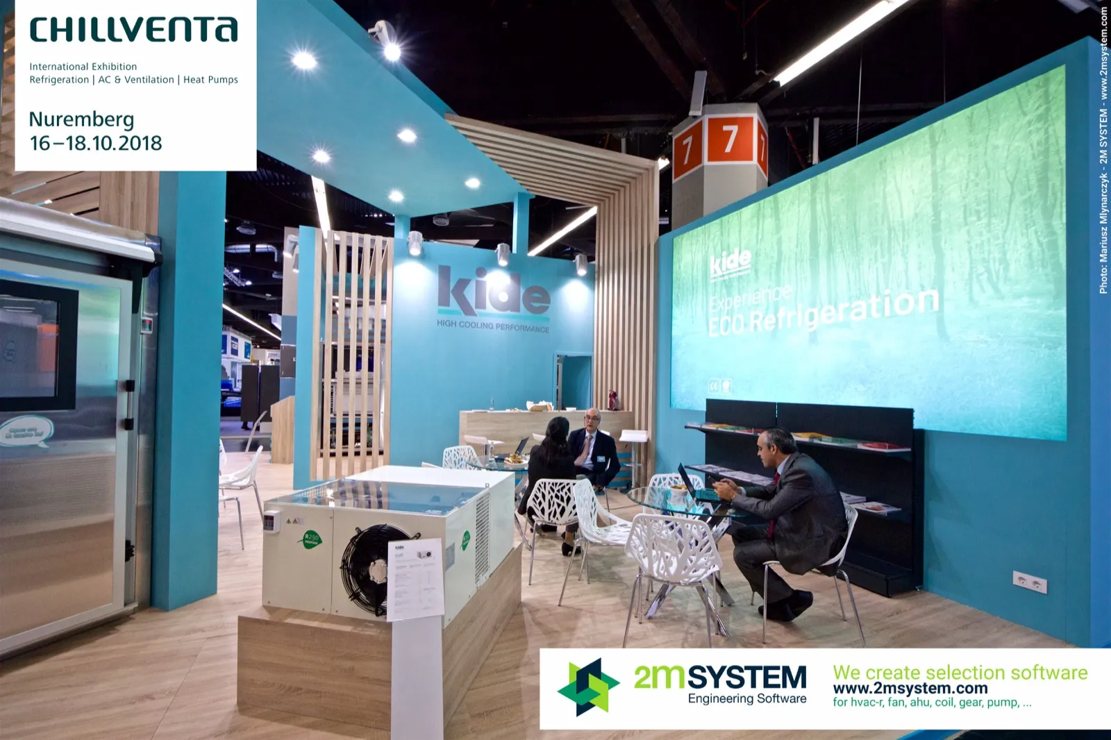 Kide meeting area with "Experience ECO Refrigeration" backdrop at Chillventa 2018