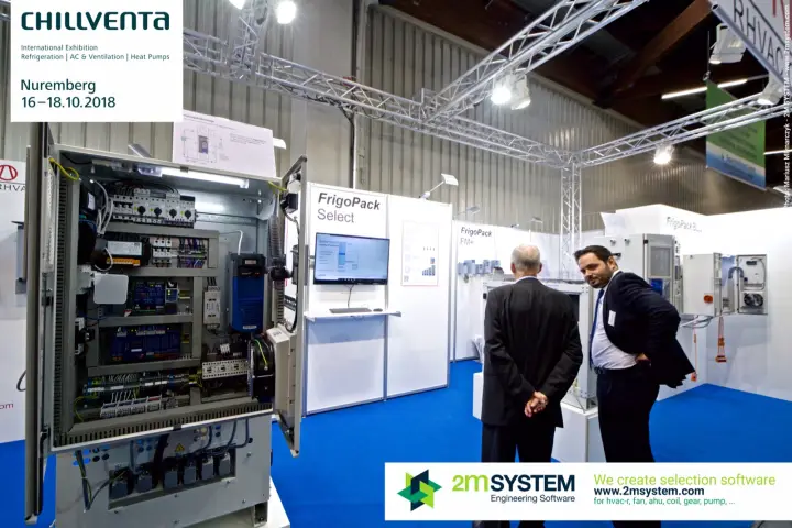 KIMO stand with an open control cabinet and the FrigoPack Select display at Chillventa 2018