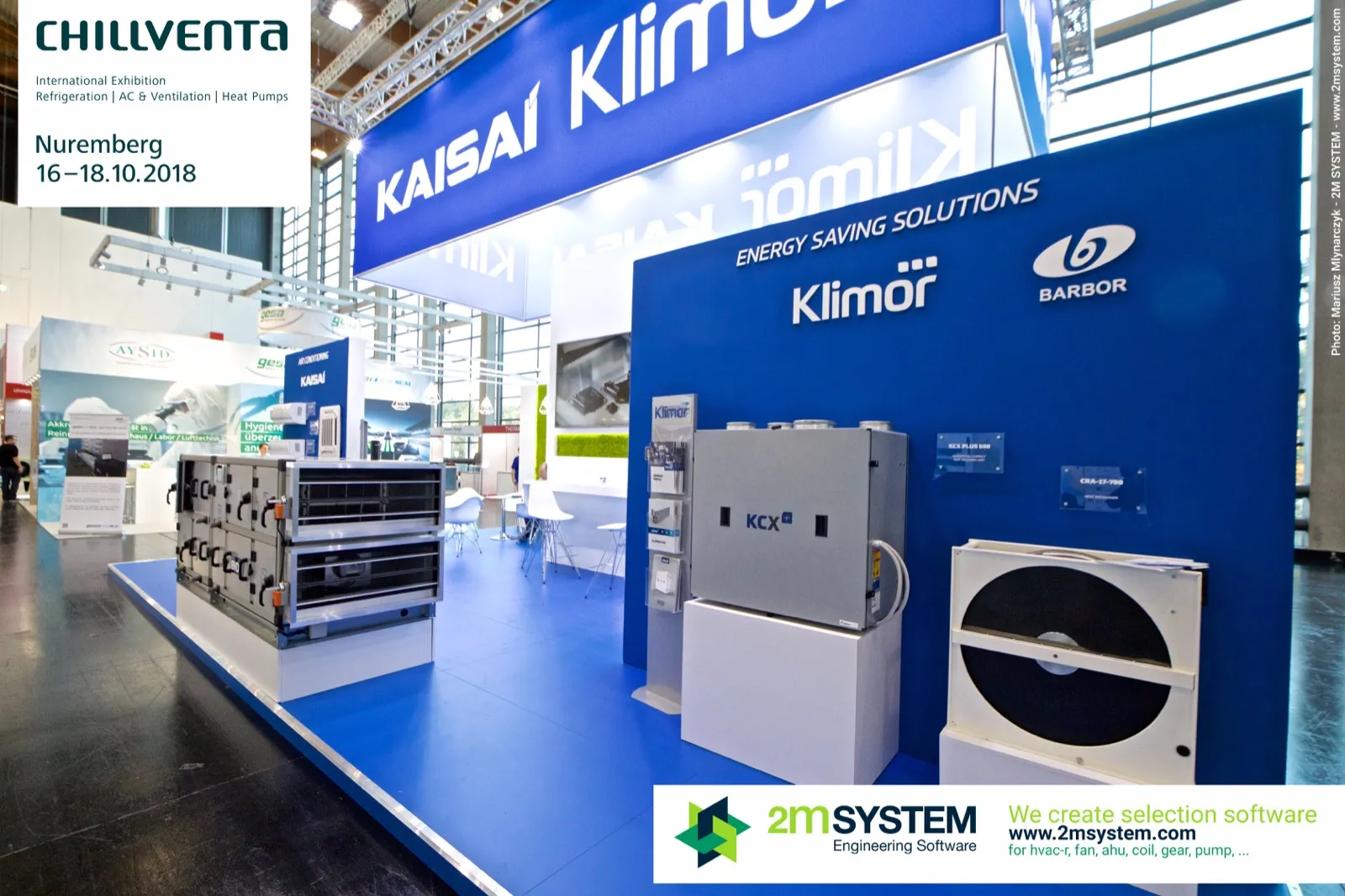 Klimor and Barbor energy saving wall with KCX unit and rotary exchanger at Chillventa 2018