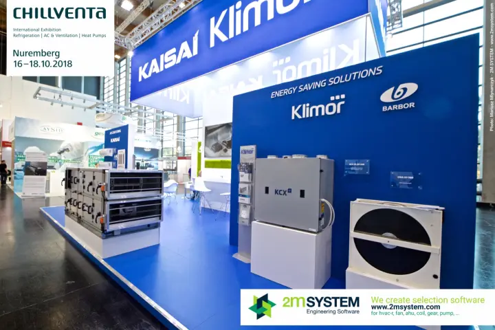 Klimor and Barbor energy saving wall with KCX unit and rotary exchanger at Chillventa 2018