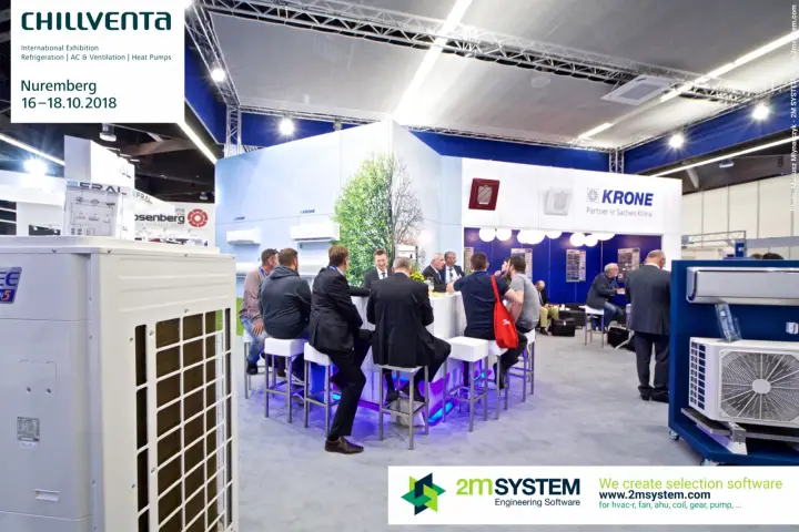 Krone 'Partner in Sachen Klima' stand with a busy bar table at Chillventa 2018