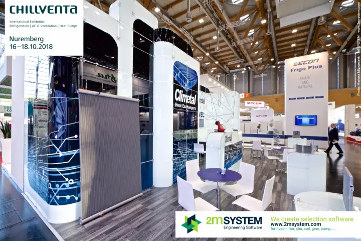 Large microchannel coil on display at the Climetal stand