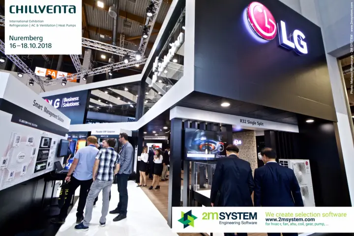 LG Smart Management Solution wall and R32 Single Split alcove at Chillventa 2018