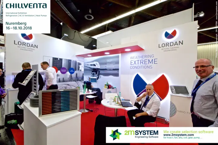 Lordan stand with coloured coil samples and the Weathering Extreme Conditions wall