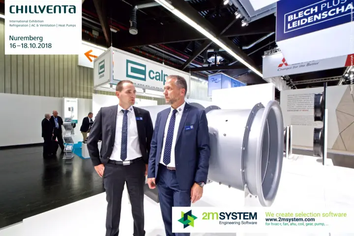 LTi Metalltechnik staff beside a silver axial fan casing