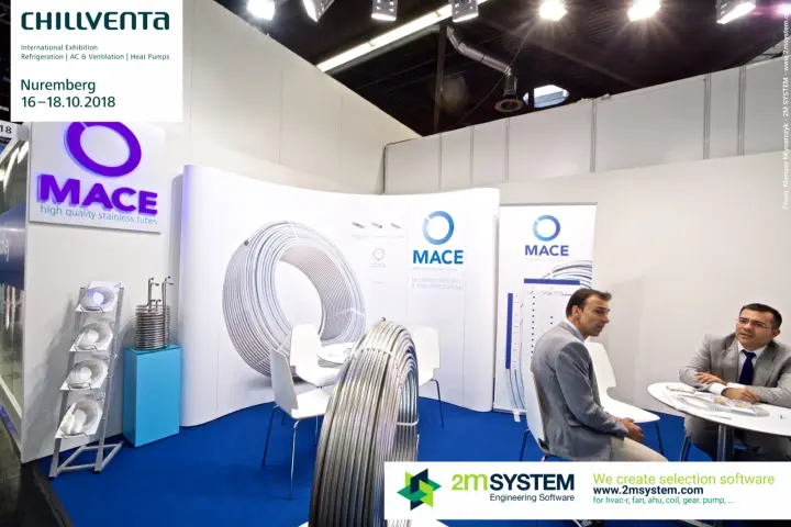 MACE stainless tube coils, spiral samples and curved graphic wall
