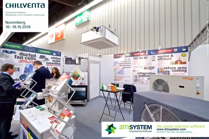 Marstair and Quartz stand with ceiling cassette and condensing units at Chillventa 2018