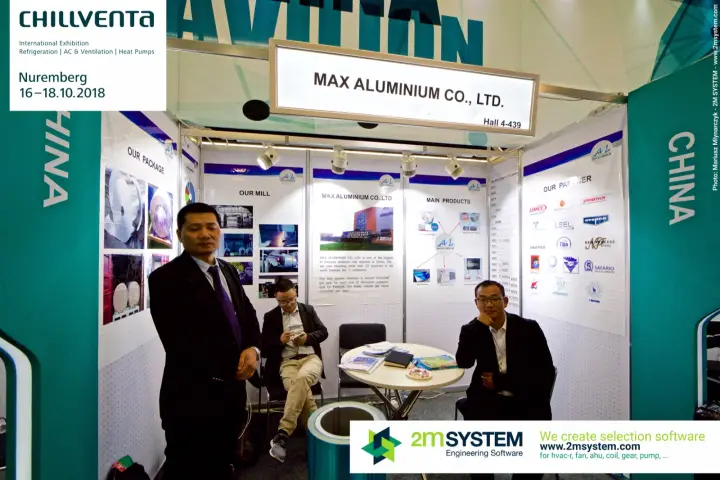 Max Aluminium booth with an aluminium coil sample and mill posters