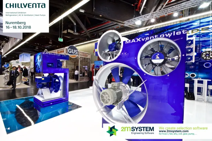 MAXvent owlet axial fans with external motors and ECblue fan at Chillventa 2018