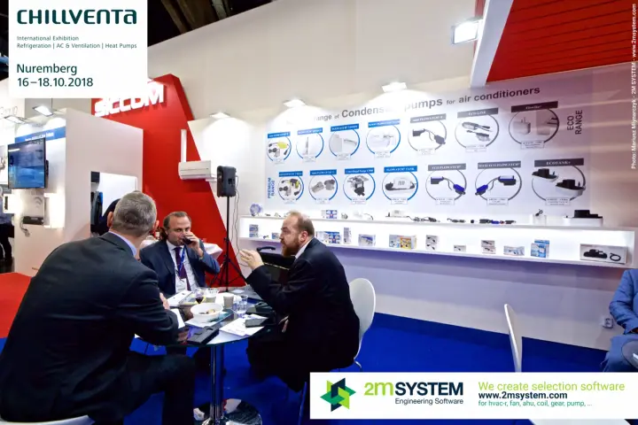 Meeting in front of the Siccom condensate pump range wall at Chillventa 2018